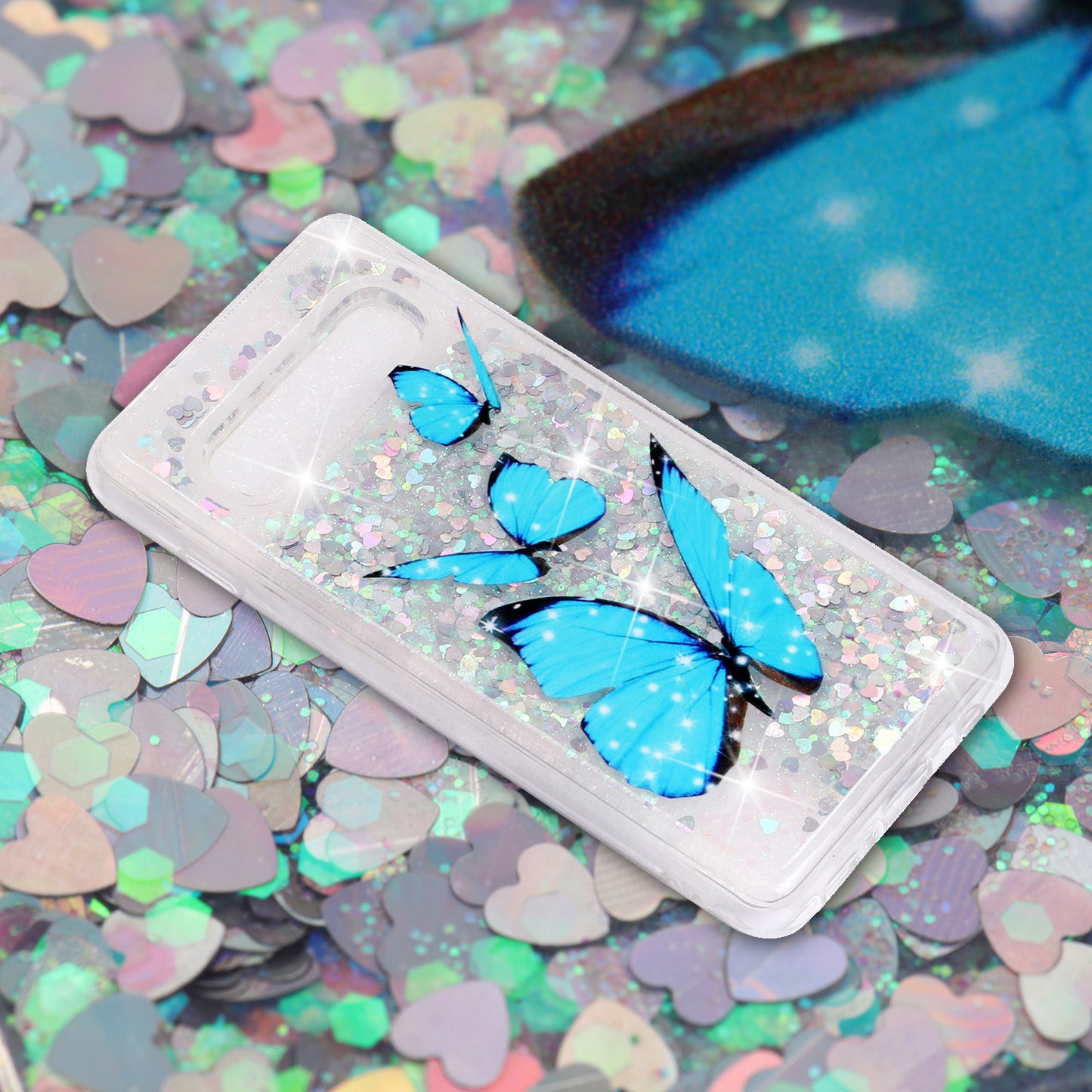 Dynamic Glitter Powder Sequins Patterned TPU Case for Samsung Galaxy S10
