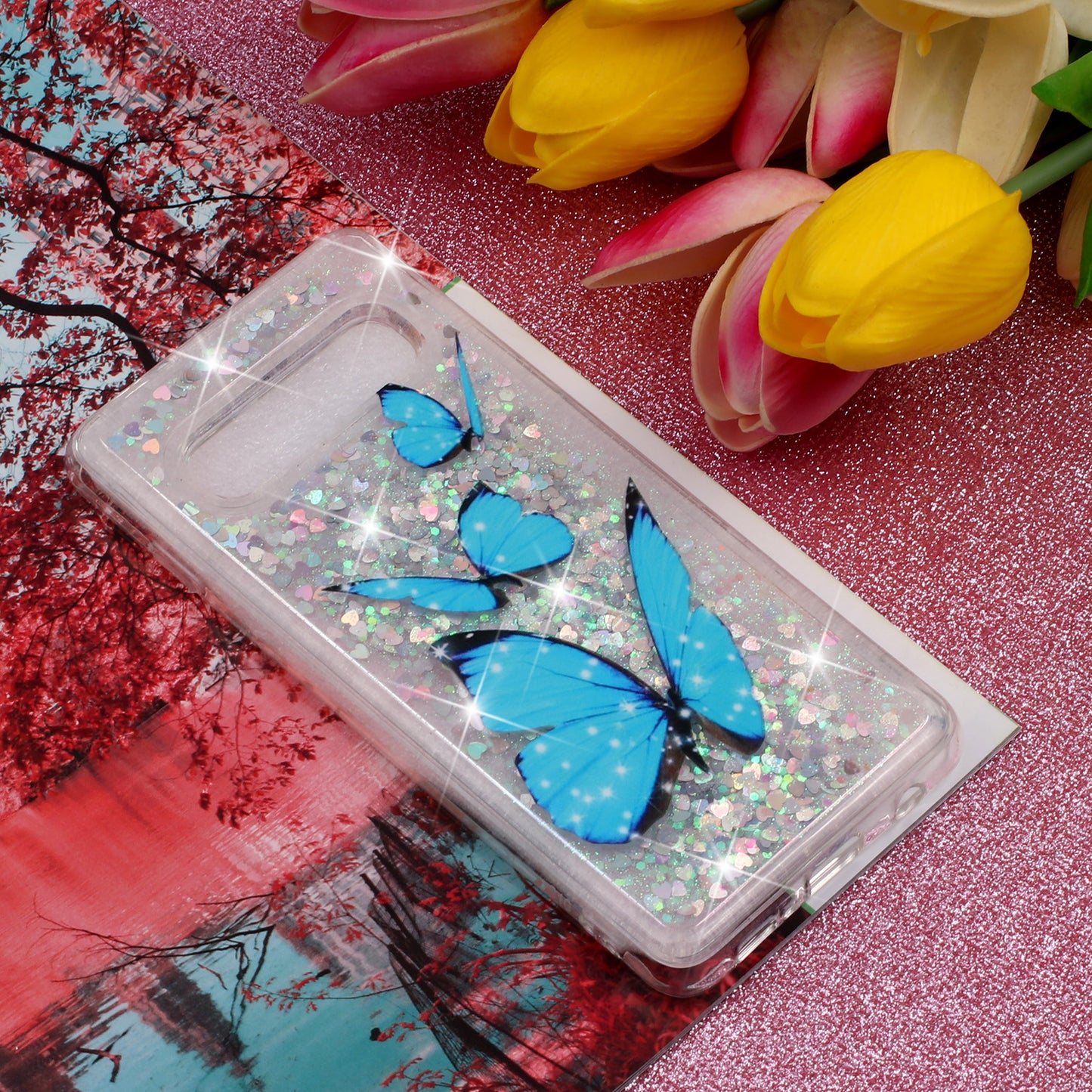 Dynamic Glitter Powder Sequins Patterned TPU Case for Samsung Galaxy S10