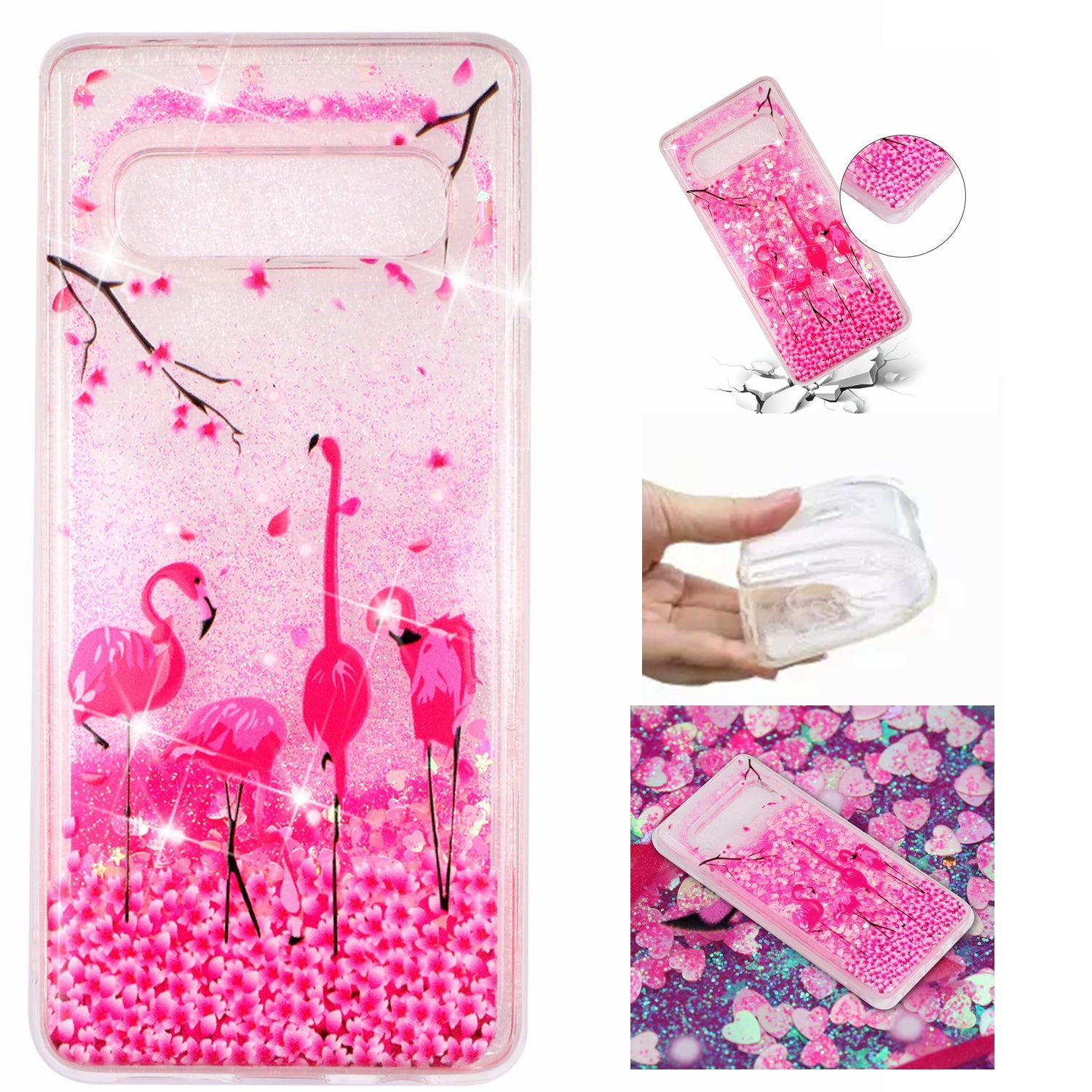 Dynamic Glitter Powder Sequins Patterned TPU Case for Samsung Galaxy S10