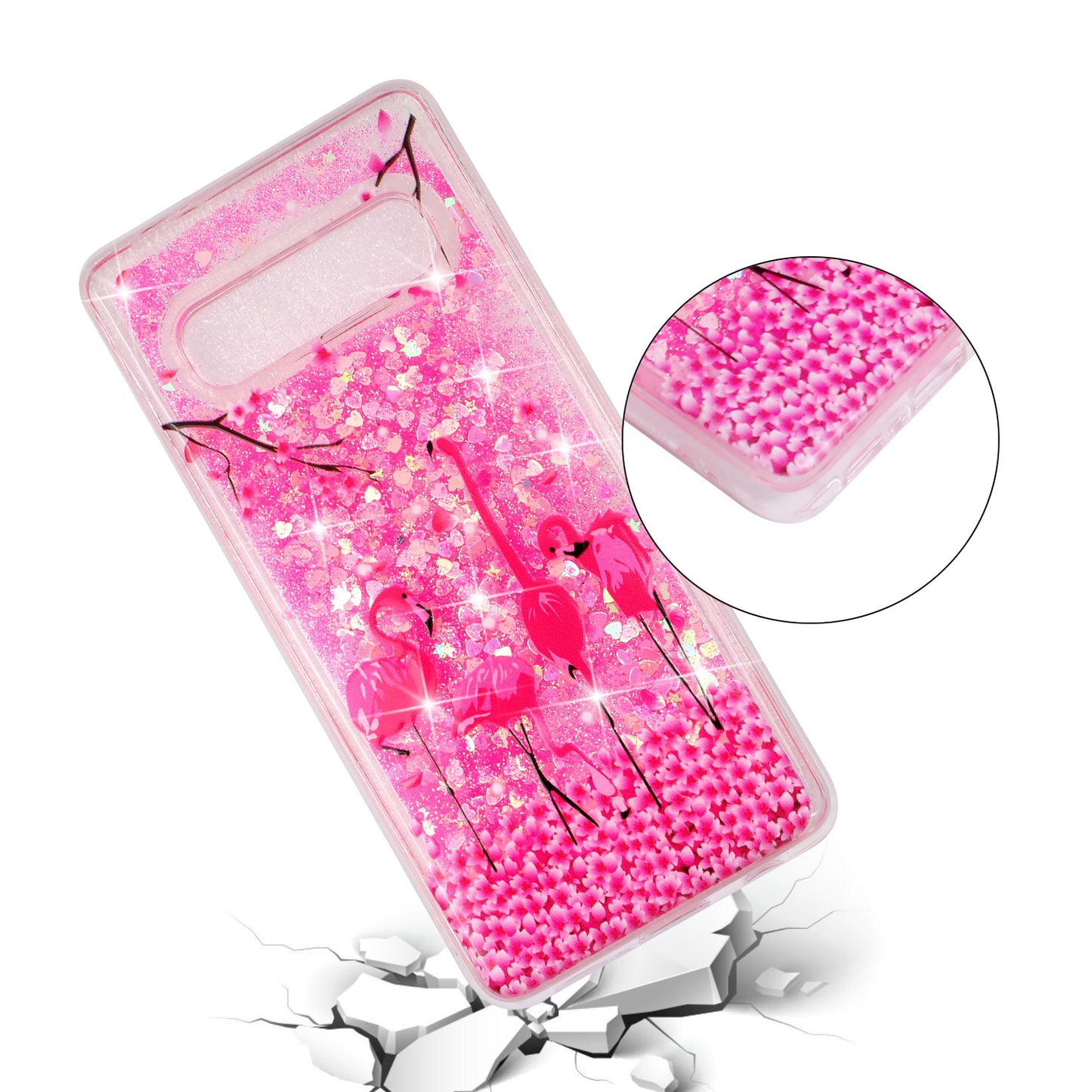 Dynamic Glitter Powder Sequins Patterned TPU Case for Samsung Galaxy S10