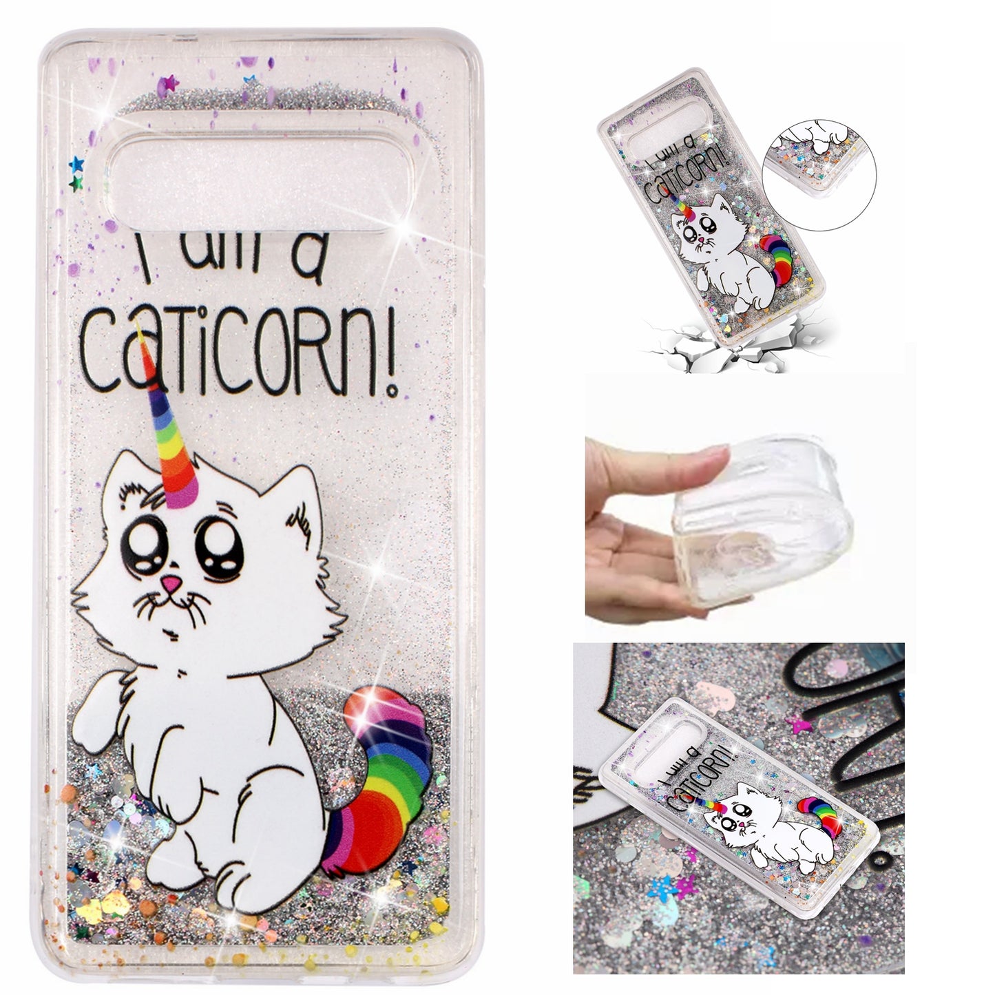 Dynamic Glitter Powder Sequins Patterned TPU Case for Samsung Galaxy S10
