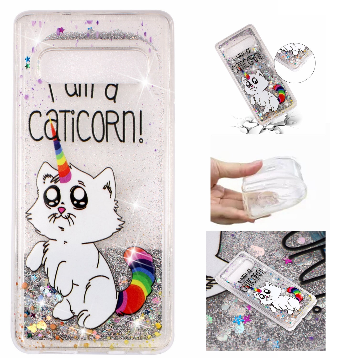 Dynamic Glitter Powder Sequins Patterned TPU Case for Samsung Galaxy S10