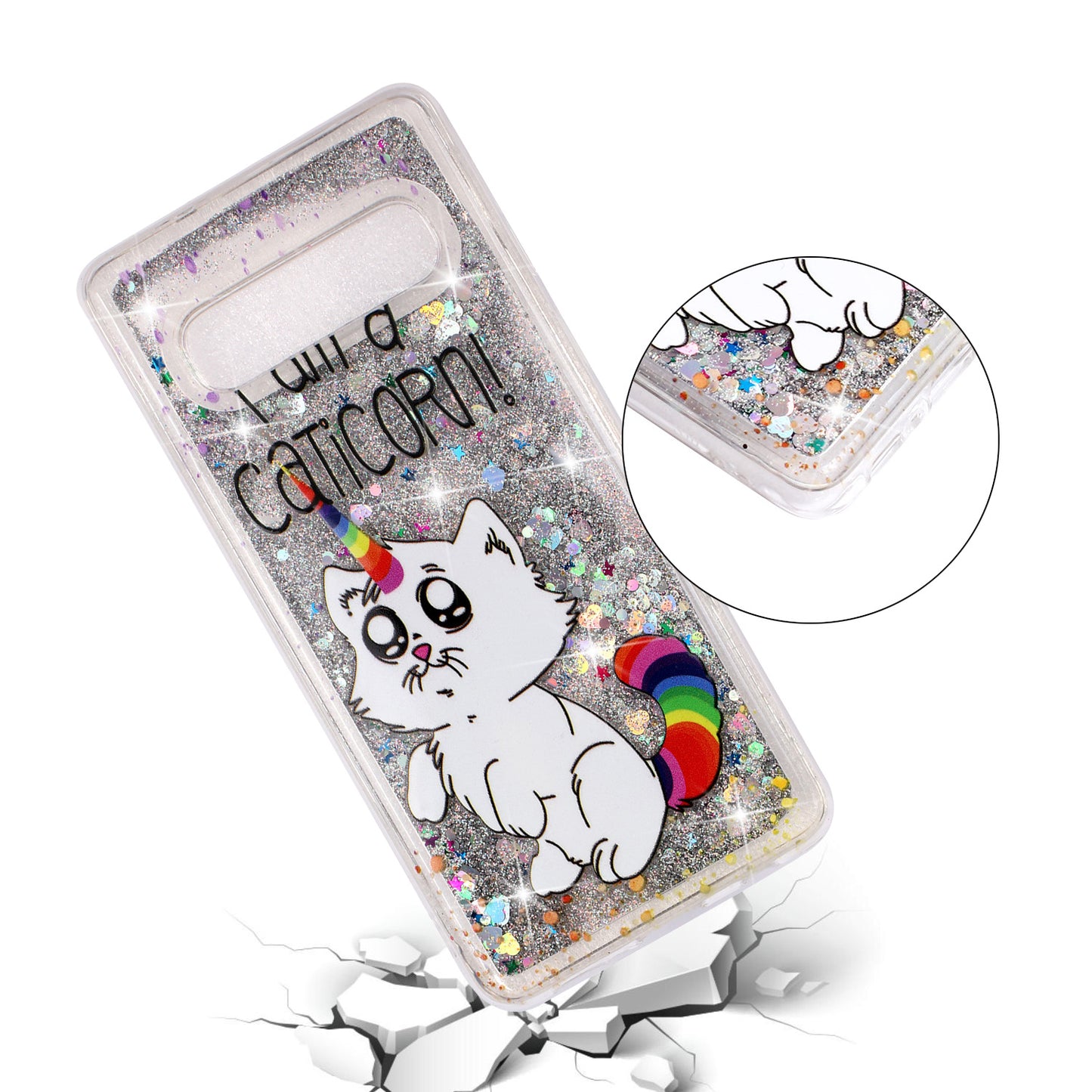 Dynamic Glitter Powder Sequins Patterned TPU Case for Samsung Galaxy S10