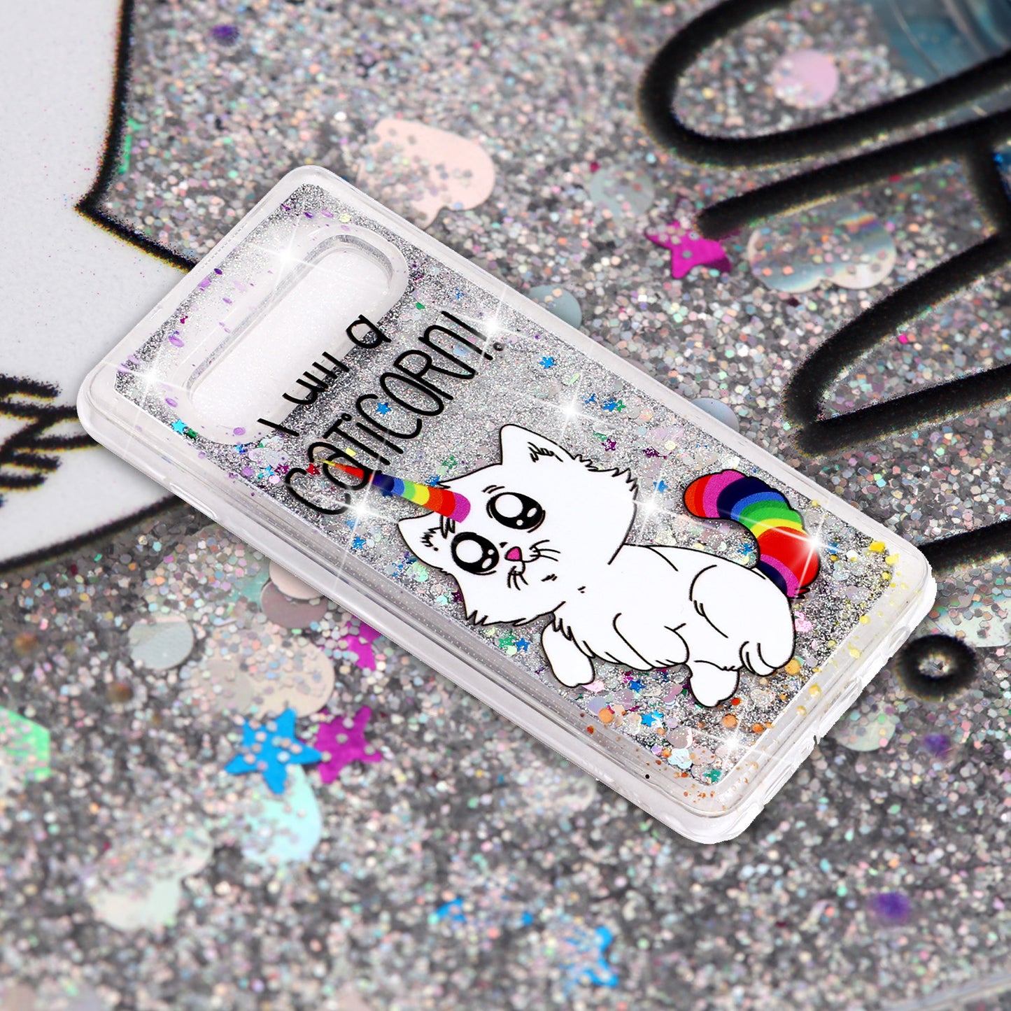 Dynamic Glitter Powder Sequins Patterned TPU Case for Samsung Galaxy S10