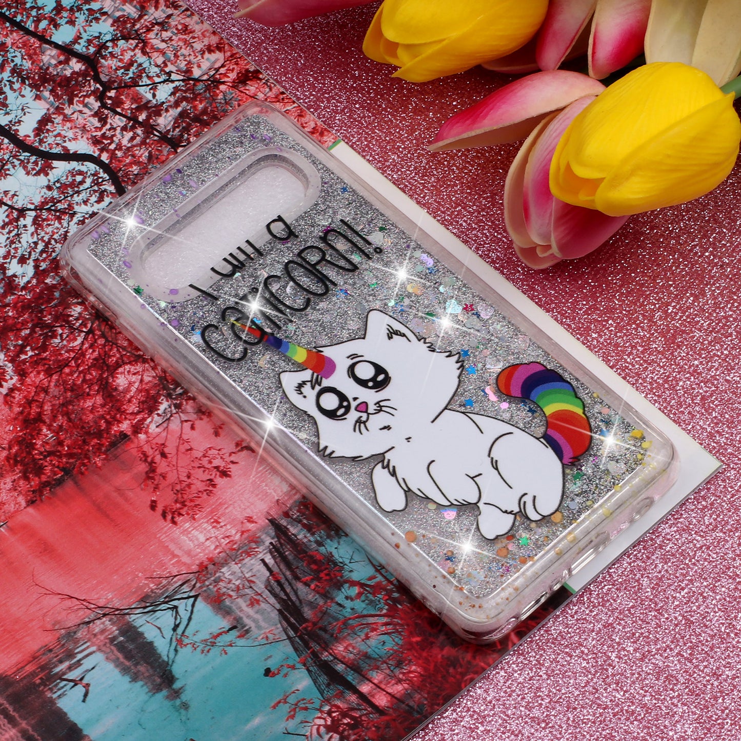 Dynamic Glitter Powder Sequins Patterned TPU Case for Samsung Galaxy S10
