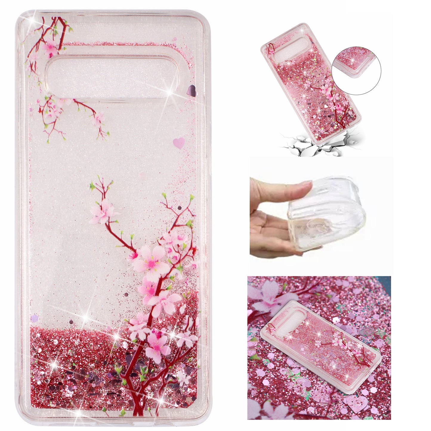 Dynamic Glitter Powder Sequins Patterned TPU Case for Samsung Galaxy S10
