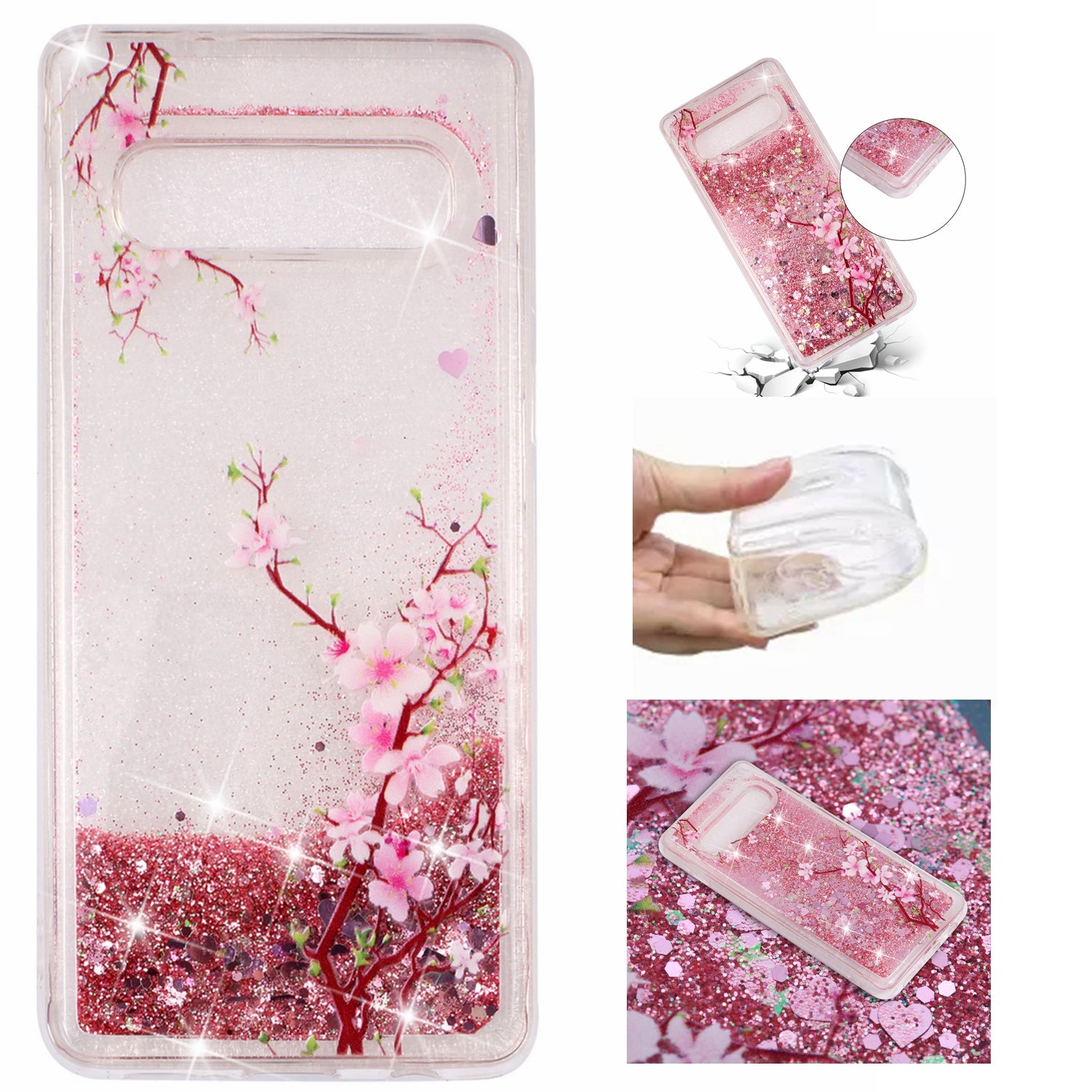 Dynamic Glitter Powder Sequins Patterned TPU Case for Samsung Galaxy S10