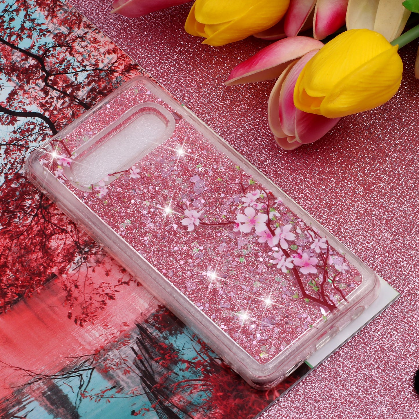 Dynamic Glitter Powder Sequins Patterned TPU Case for Samsung Galaxy S10