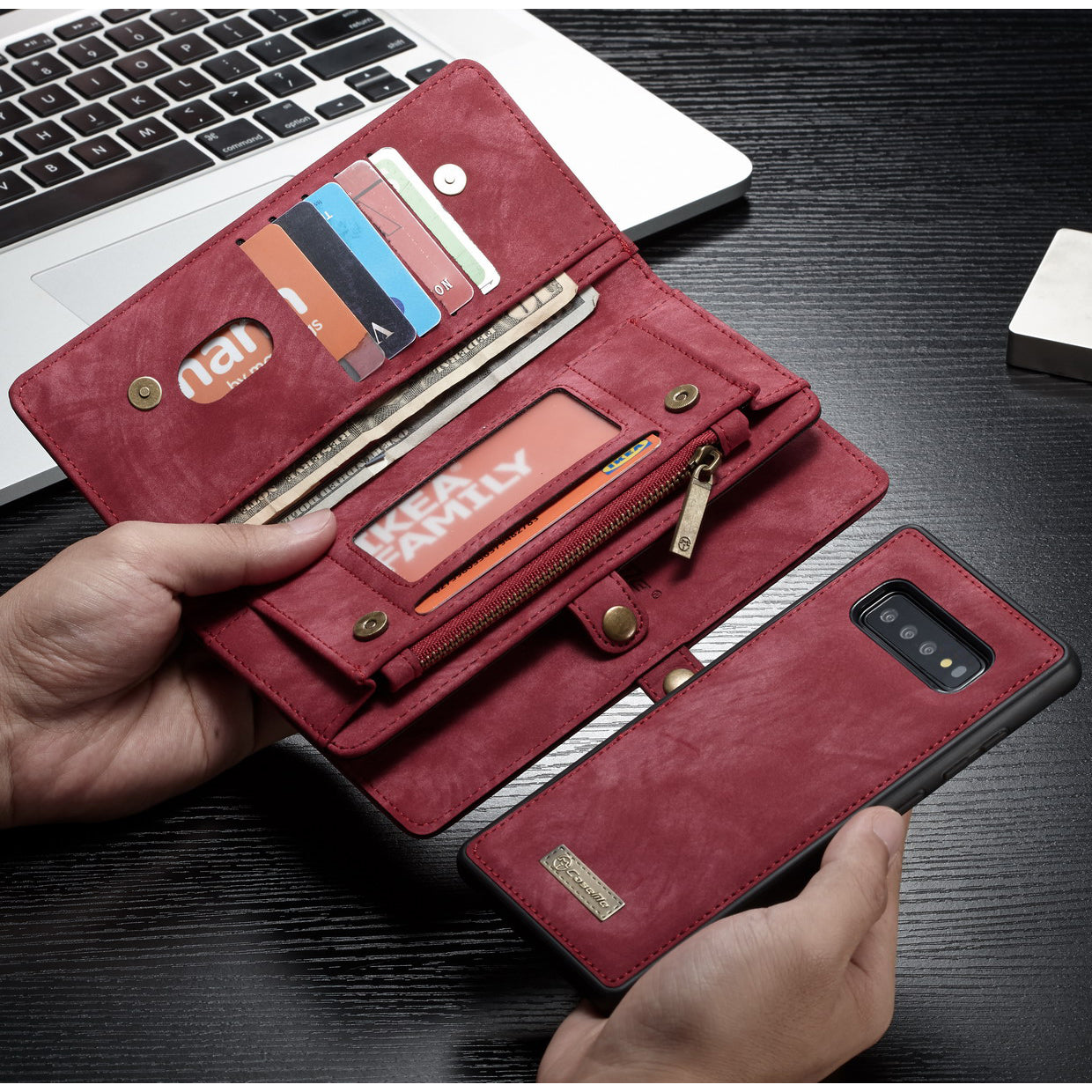 CASEME 008 Series for Samsung Galaxy S10 Plus Detachable 2-in-1 Multi-functional Wallet Split Leather Case