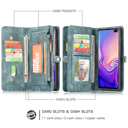 CASEME 008 Series for Samsung Galaxy S10 Plus Detachable 2-in-1 Multi-functional Wallet Split Leather Case