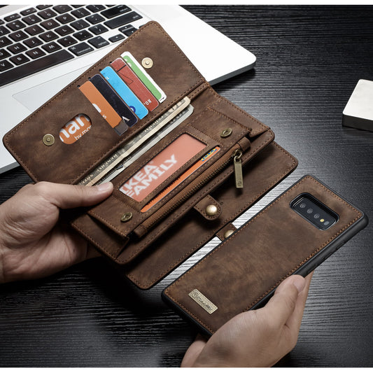 CASEME 008 Series for Samsung Galaxy S10 Plus Detachable 2-in-1 Multi-functional Wallet Split Leather Case