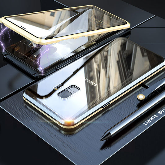 360 Degree Protection Magnetic Adsorption Glass Case Shell for Samsung Galaxy S9 SM-G960