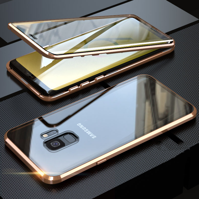 360 Degree Protection Magnetic Adsorption Glass Case Shell for Samsung Galaxy S9 SM-G960