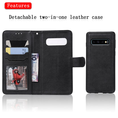 Magnetic KT Leather Series-3 Detachable 2-in-1 Wallet Leather Stand Case for Samsung Galaxy S10
