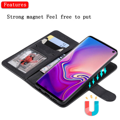 Magnetic KT Leather Series-3 Detachable 2-in-1 Wallet Leather Stand Case for Samsung Galaxy S10