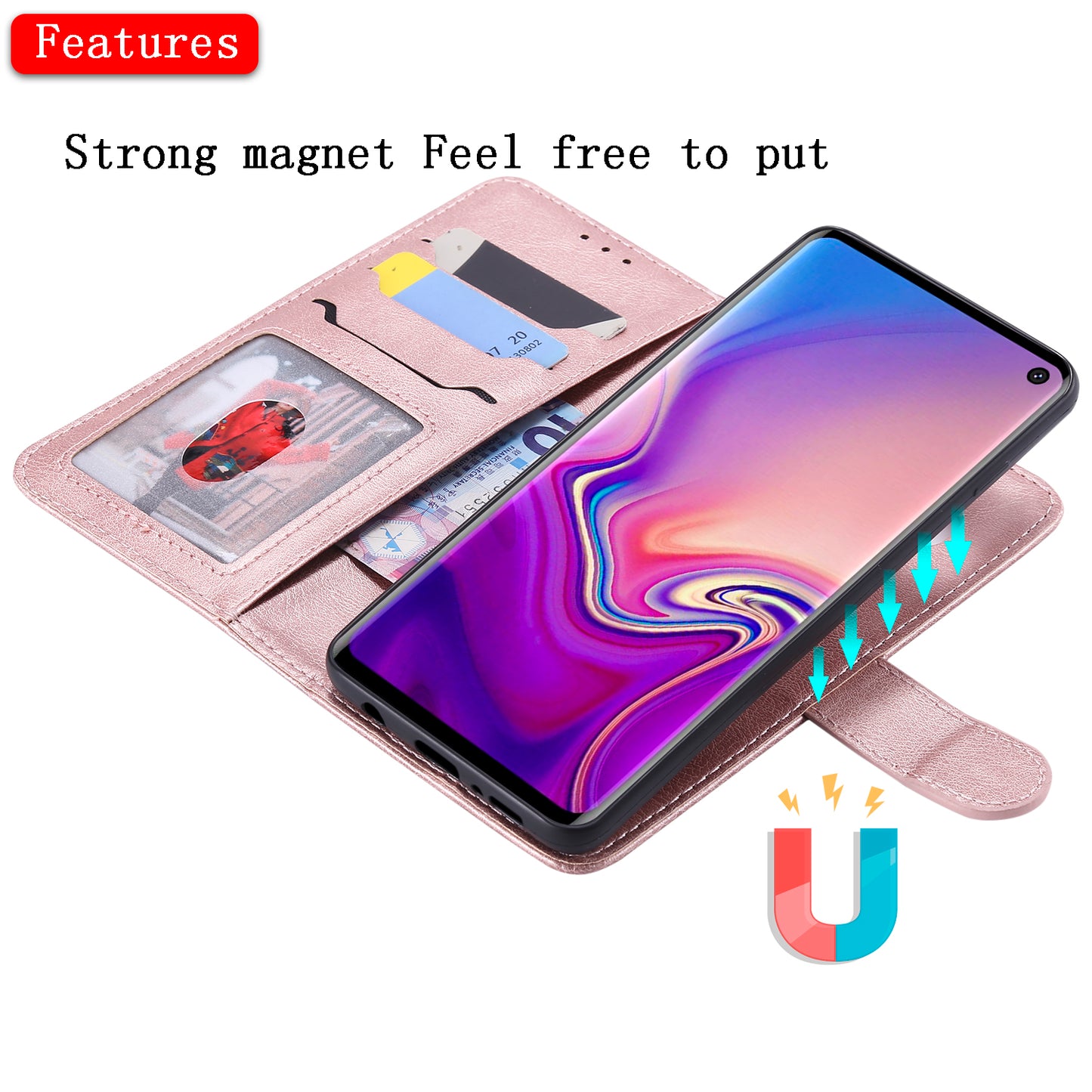Magnetic KT Leather Series-3 Detachable 2-in-1 Wallet Leather Stand Case for Samsung Galaxy S10
