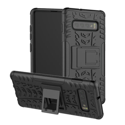 2-in-1 Tyre Pattern PC + TPU Hybrid Mobile Phone Case with Kickstand for Samsung Galaxy S10