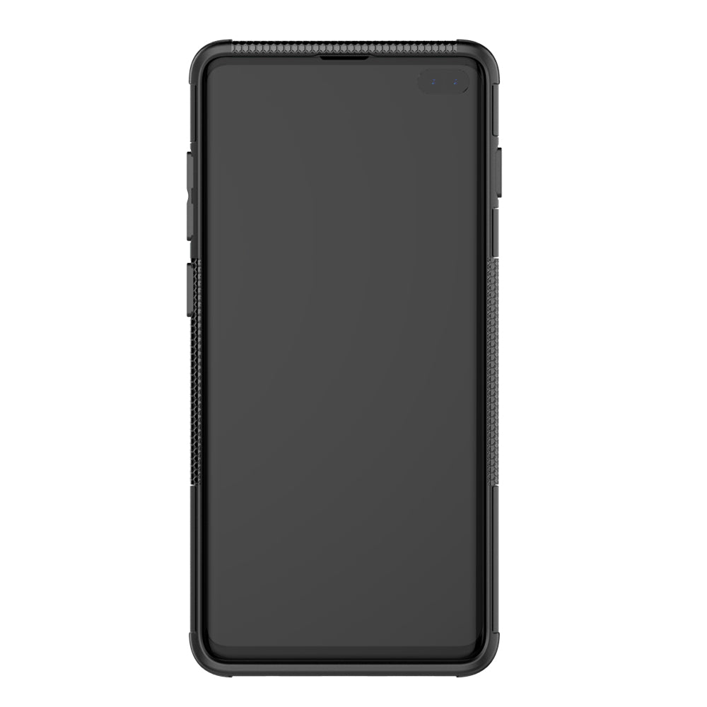 2-in-1 Tyre Pattern PC + TPU Hybrid Mobile Phone Case with Kickstand for Samsung Galaxy S10