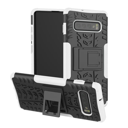 2-in-1 Tyre Pattern PC + TPU Hybrid Mobile Phone Case with Kickstand for Samsung Galaxy S10