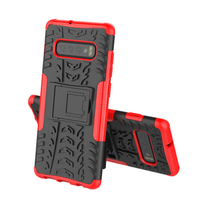 2-in-1 Tyre Pattern PC + TPU Hybrid Mobile Phone Case with Kickstand for Samsung Galaxy S10