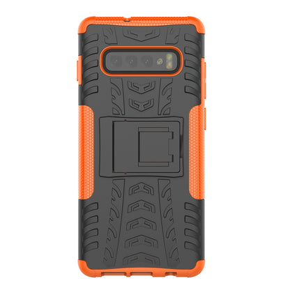 2-in-1 Tyre Pattern PC + TPU Hybrid Mobile Phone Case with Kickstand for Samsung Galaxy S10