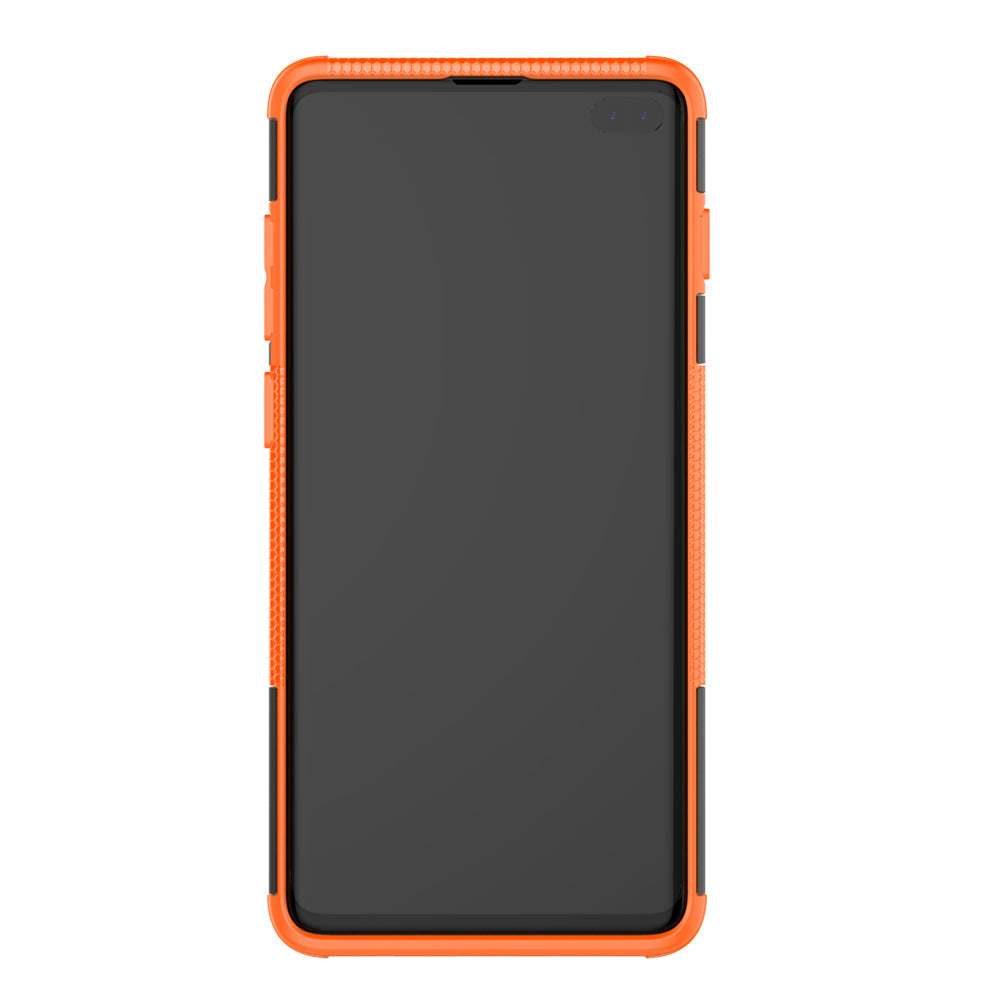 2-in-1 Tyre Pattern PC + TPU Hybrid Mobile Phone Case with Kickstand for Samsung Galaxy S10