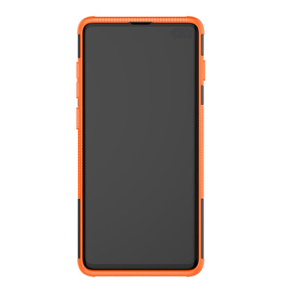 2-in-1 Tyre Pattern PC + TPU Hybrid Mobile Phone Case with Kickstand for Samsung Galaxy S10