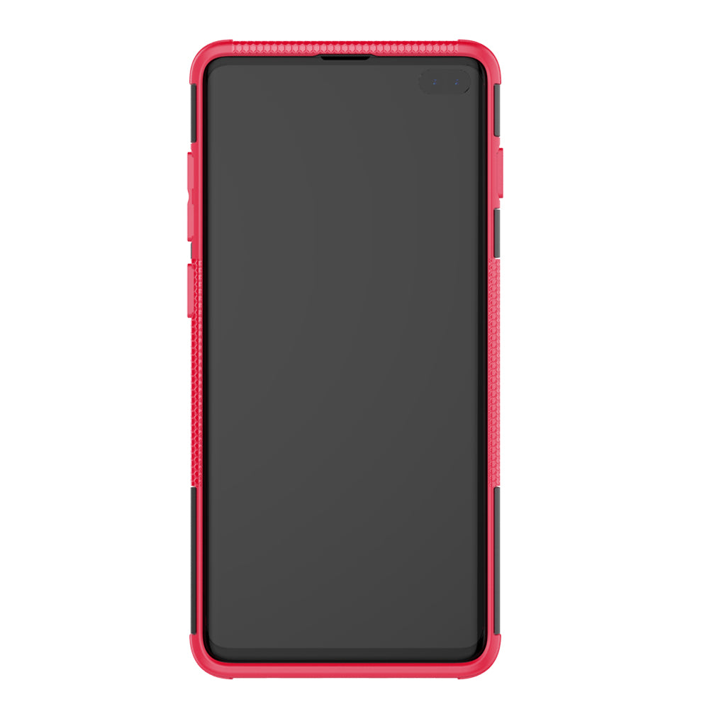 2-in-1 Tyre Pattern PC + TPU Hybrid Mobile Phone Case with Kickstand for Samsung Galaxy S10