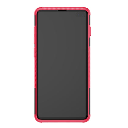 2-in-1 Tyre Pattern PC + TPU Hybrid Mobile Phone Case with Kickstand for Samsung Galaxy S10