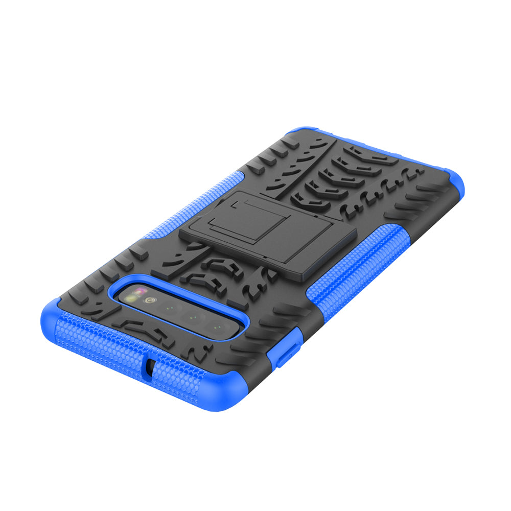 2-in-1 Tyre Pattern PC + TPU Hybrid Mobile Phone Case with Kickstand for Samsung Galaxy S10