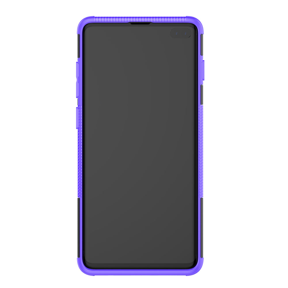 2-in-1 Tyre Pattern PC + TPU Hybrid Mobile Phone Case with Kickstand for Samsung Galaxy S10
