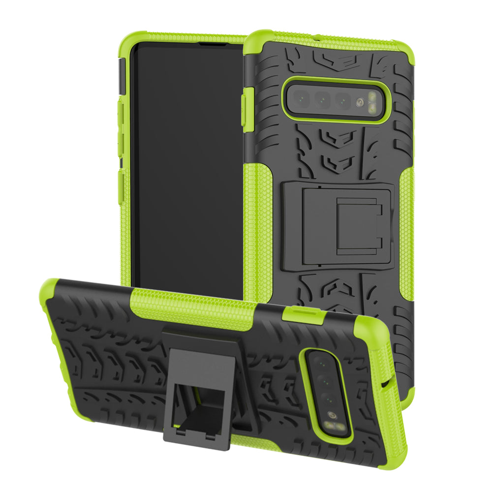 2-in-1 Tyre Pattern PC + TPU Hybrid Mobile Phone Case with Kickstand for Samsung Galaxy S10