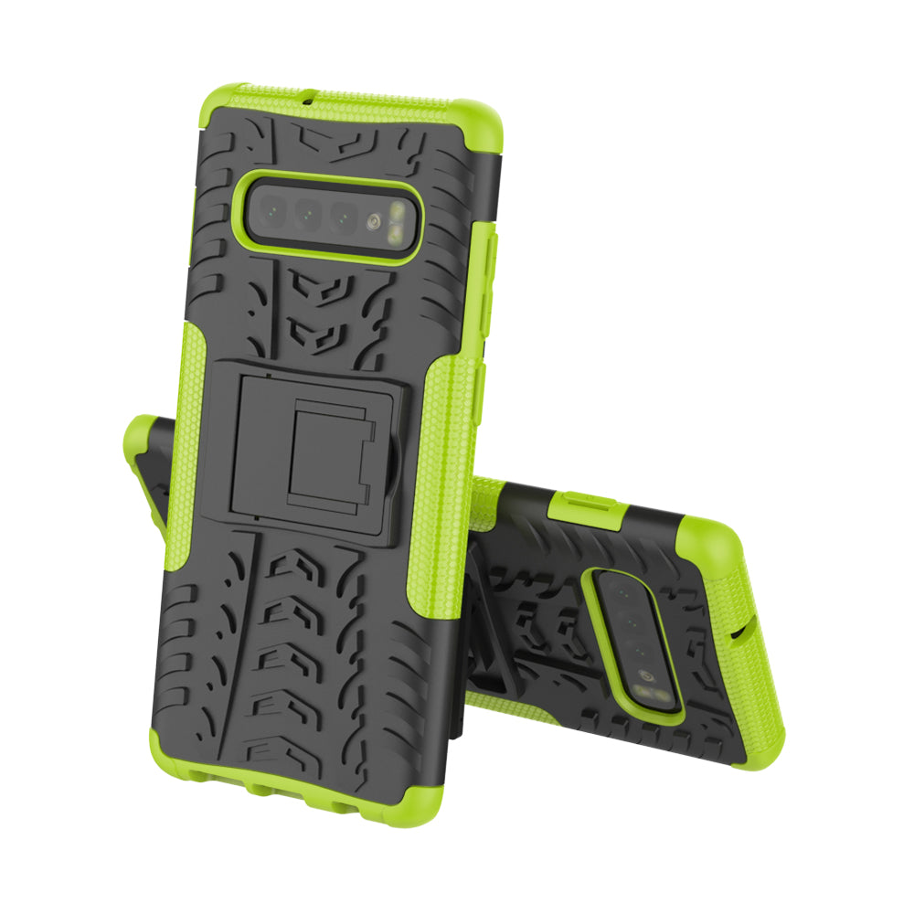 2-in-1 Tyre Pattern PC + TPU Hybrid Mobile Phone Case with Kickstand for Samsung Galaxy S10