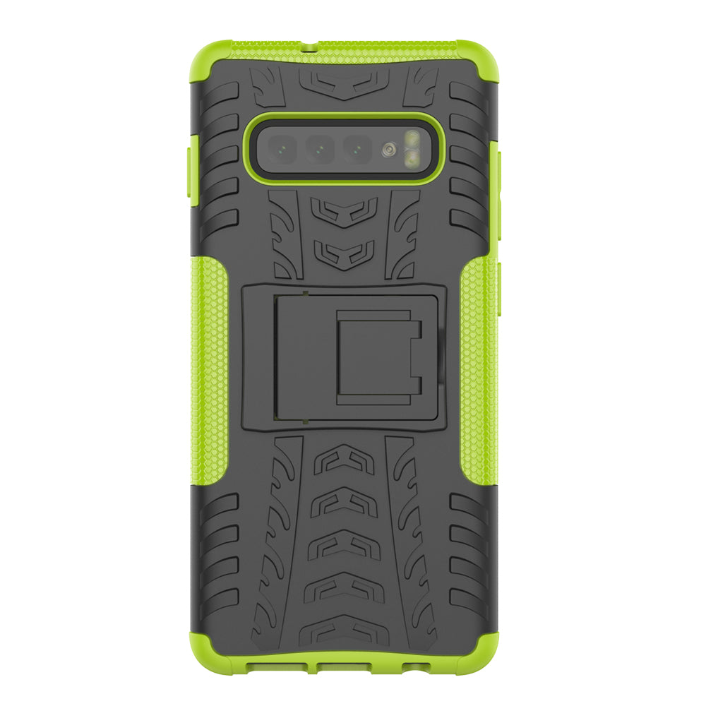 2-in-1 Tyre Pattern PC + TPU Hybrid Mobile Phone Case with Kickstand for Samsung Galaxy S10