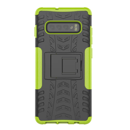 2-in-1 Tyre Pattern PC + TPU Hybrid Mobile Phone Case with Kickstand for Samsung Galaxy S10