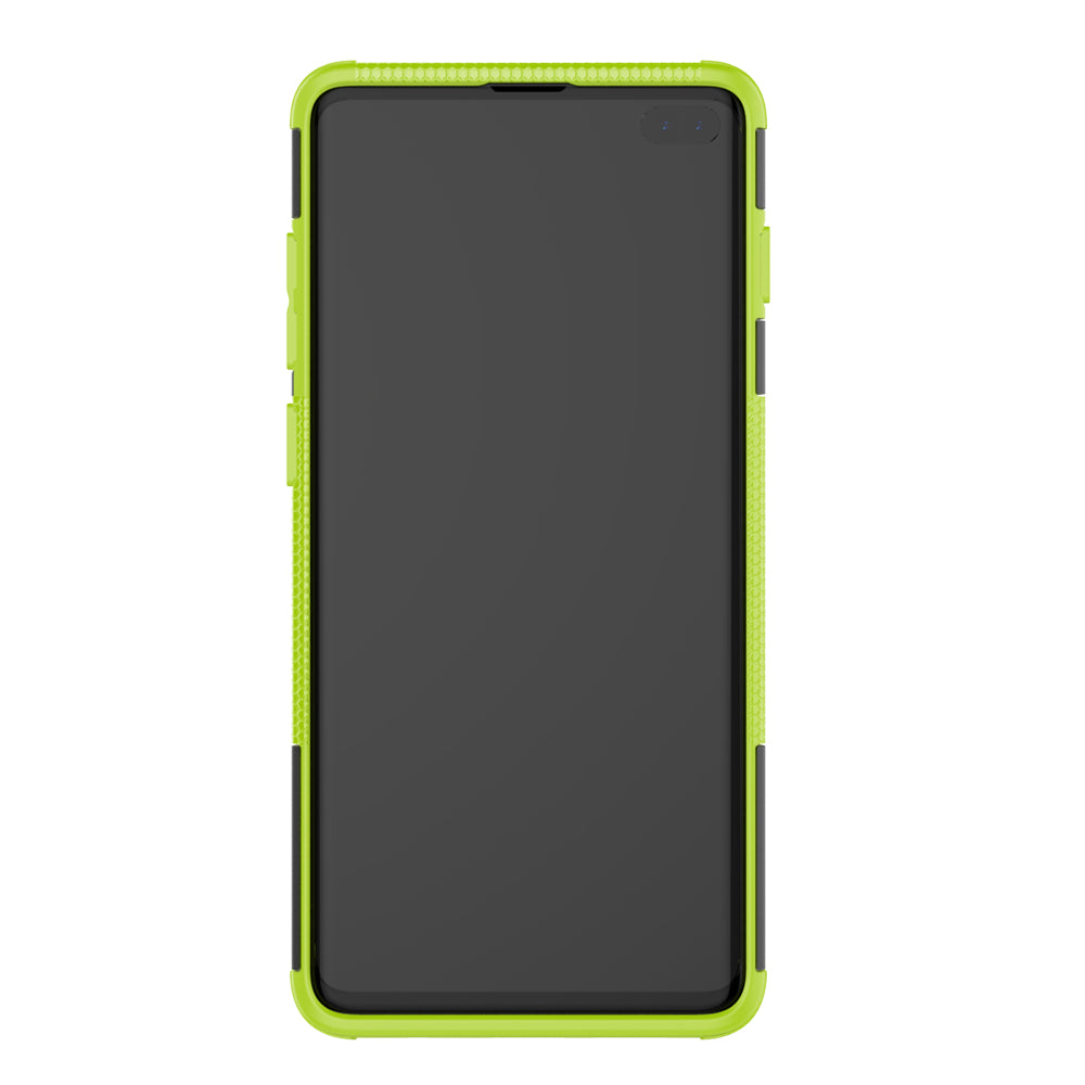 2-in-1 Tyre Pattern PC + TPU Hybrid Mobile Phone Case with Kickstand for Samsung Galaxy S10