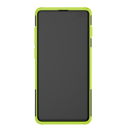 2-in-1 Tyre Pattern PC + TPU Hybrid Mobile Phone Case with Kickstand for Samsung Galaxy S10