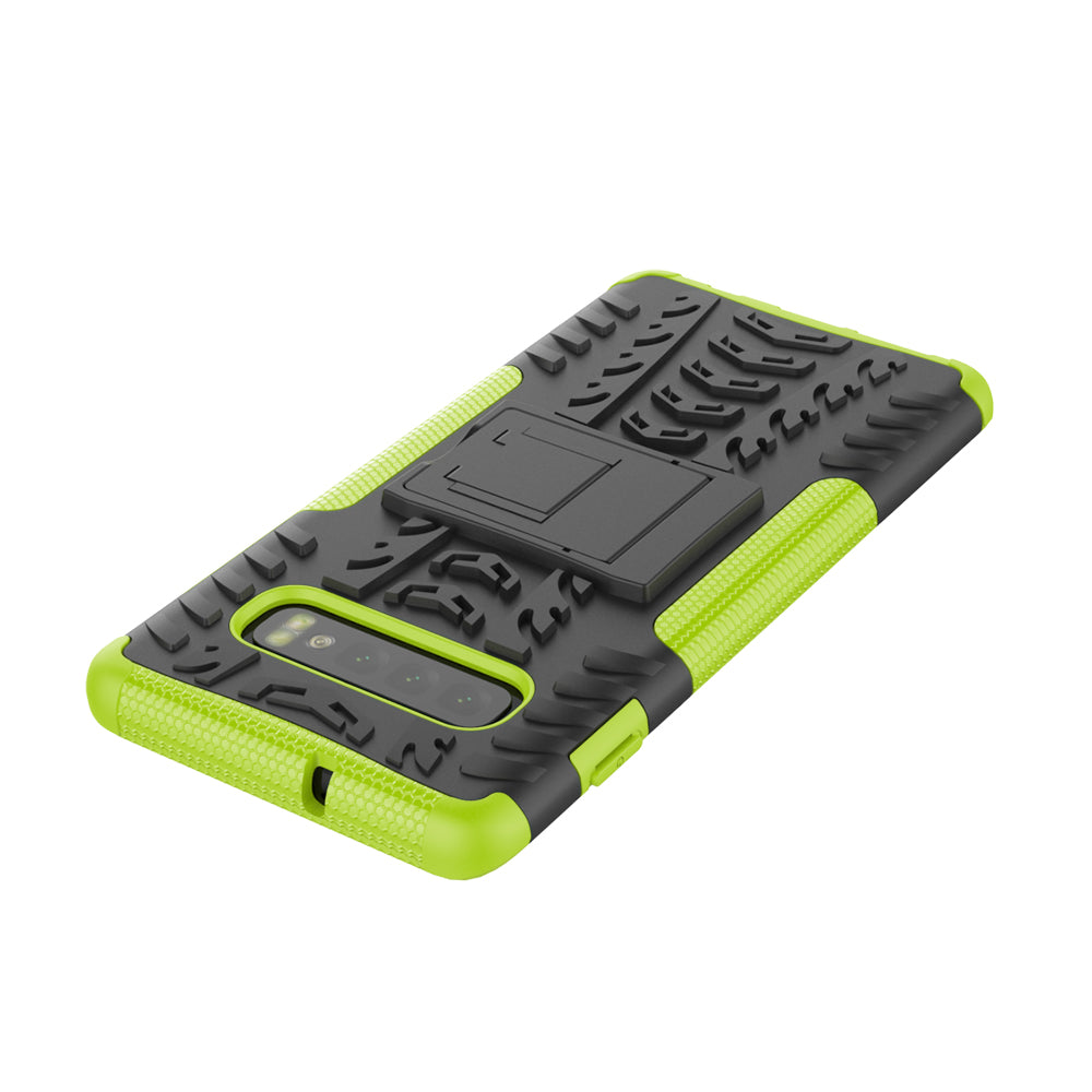 2-in-1 Tyre Pattern PC + TPU Hybrid Mobile Phone Case with Kickstand for Samsung Galaxy S10