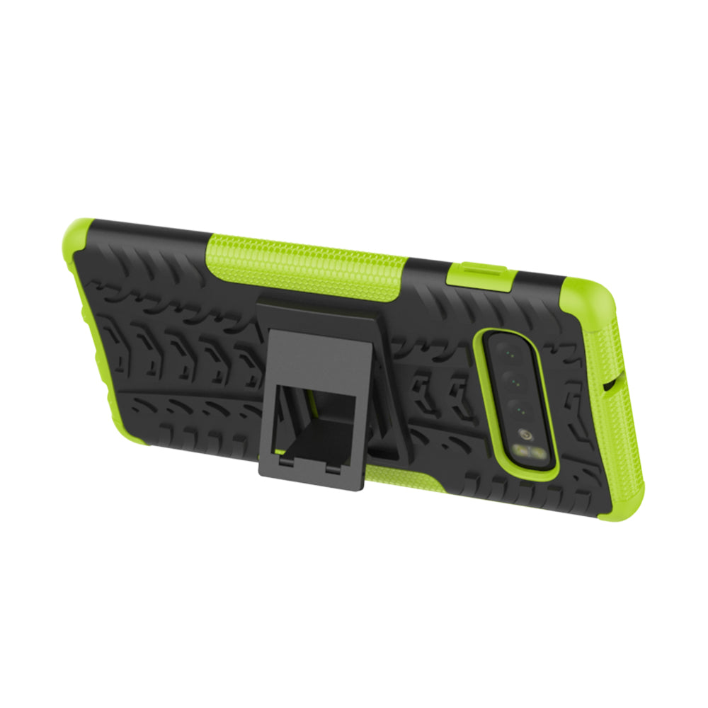 2-in-1 Tyre Pattern PC + TPU Hybrid Mobile Phone Case with Kickstand for Samsung Galaxy S10