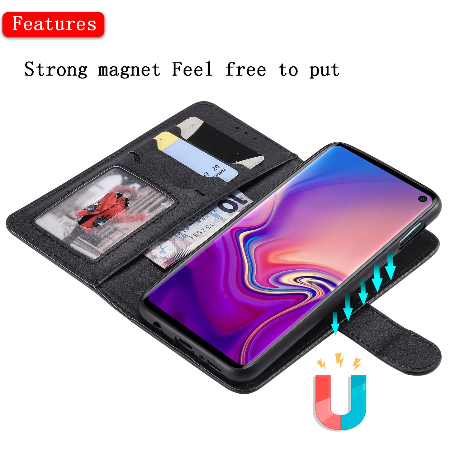 Magnetic KT Leather Series-3 Detachable 2-in-1 PU Leather Case for Samsung Galaxy S10e