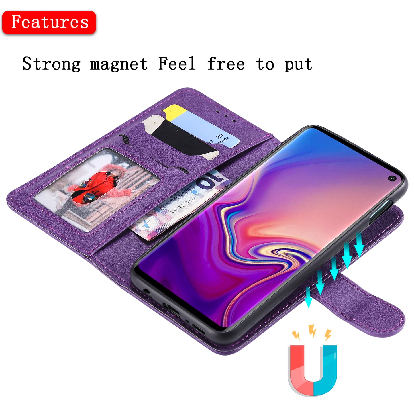Magnetic KT Leather Series-3 Detachable 2-in-1 PU Leather Case for Samsung Galaxy S10e