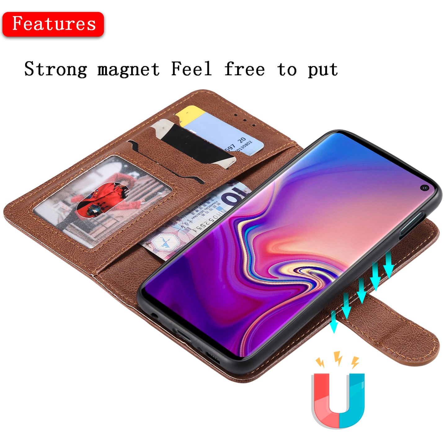 Magnetic KT Leather Series-3 Detachable 2-in-1 PU Leather Case for Samsung Galaxy S10e
