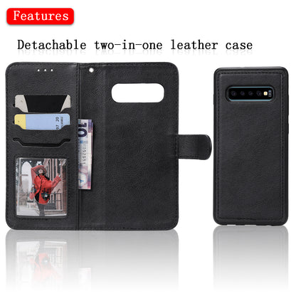 Magnetic KT Leather Series-3 Detachable 2-in-1 PU Leather Case for Samsung Galaxy S10 Plus