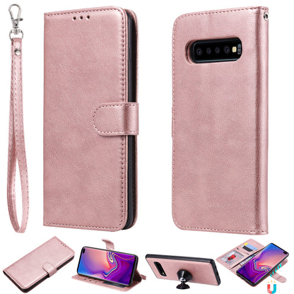 Magnetic KT Leather Series-3 Detachable 2-in-1 PU Leather Case for Samsung Galaxy S10 Plus
