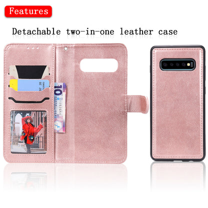 Magnetic KT Leather Series-3 Detachable 2-in-1 PU Leather Case for Samsung Galaxy S10 Plus