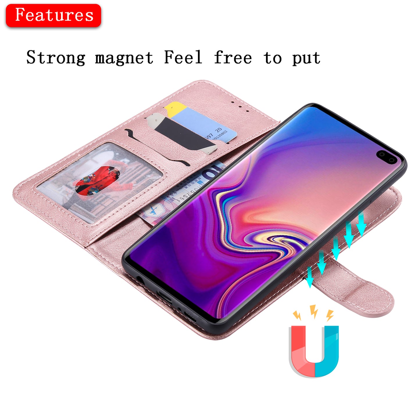 Magnetic KT Leather Series-3 Detachable 2-in-1 PU Leather Case for Samsung Galaxy S10 Plus
