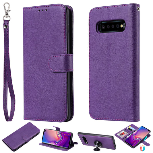 Magnetic KT Leather Series-3 Detachable 2-in-1 PU Leather Case for Samsung Galaxy S10 Plus