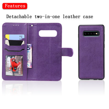 Magnetic KT Leather Series-3 Detachable 2-in-1 PU Leather Case for Samsung Galaxy S10 Plus