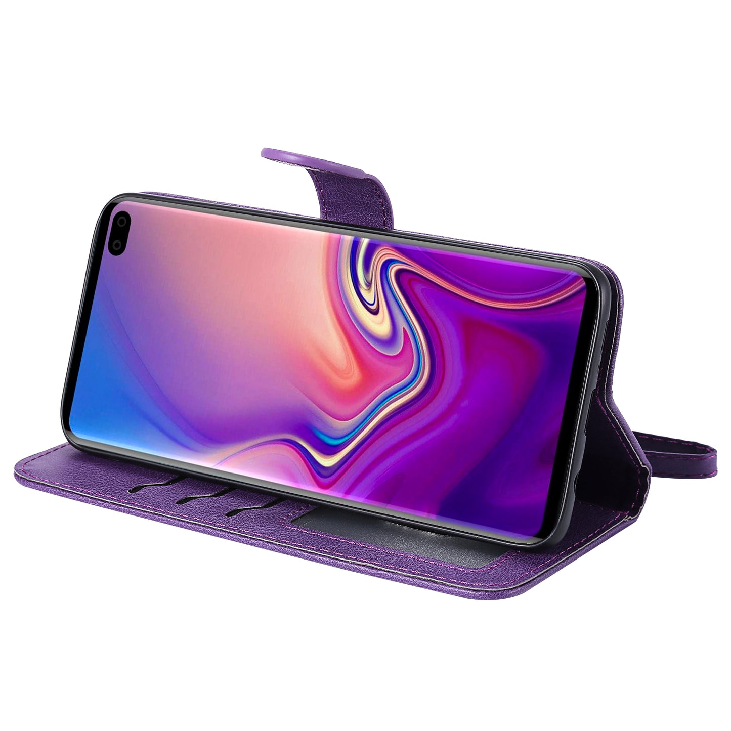 Magnetic KT Leather Series-3 Detachable 2-in-1 PU Leather Case for Samsung Galaxy S10 Plus