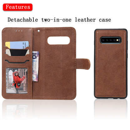 Magnetic KT Leather Series-3 Detachable 2-in-1 PU Leather Case for Samsung Galaxy S10 Plus